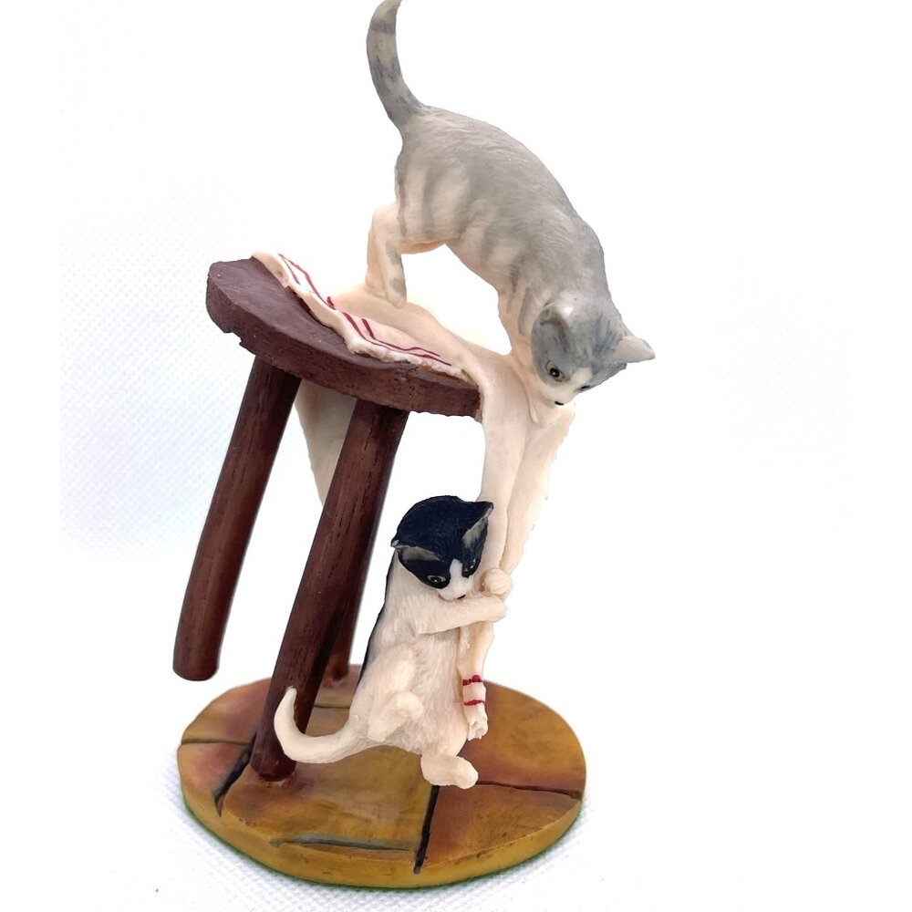VTG Two Cats Stool Aynsley Mastercraft Kitten Kitty Play Playing UK England READ - Picture 1 of 10